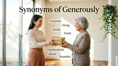 Synonyms of Generously