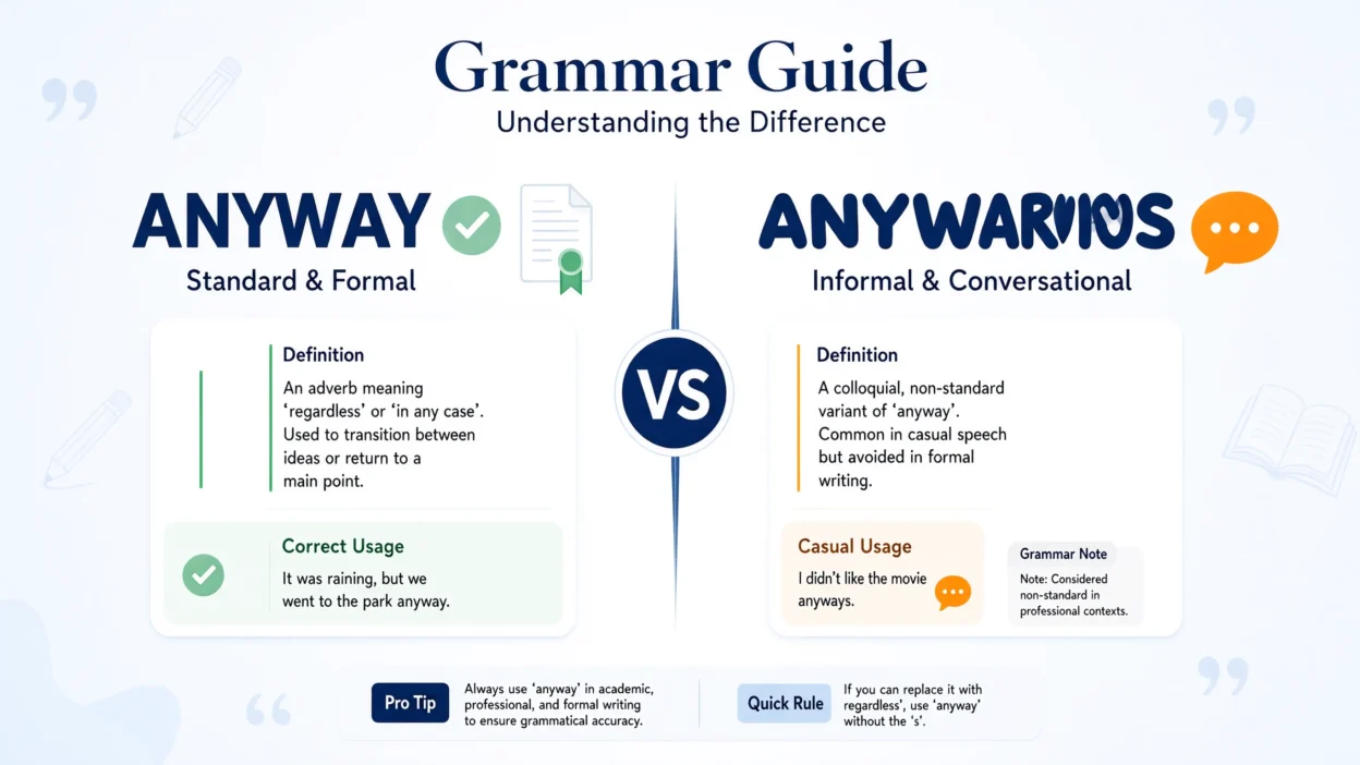 Anyway vs Anyways